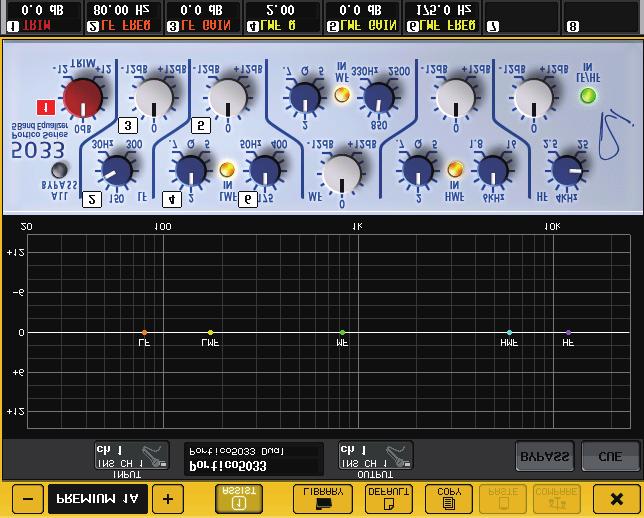 Graphic EQ, effects, and Premium Rack 12. Adjust the parameters. For details on editing the parameters, refer to the next section Editing the Premium Rack parameters.