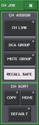 Scene memory 4. Follow the procedure starting with step 2 in the Using the Recall Safe function section to make settings. 5.