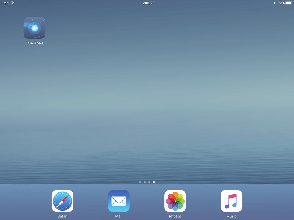After installation is completed, the TOA AM-1 icon will appear on the ipad s home screen.