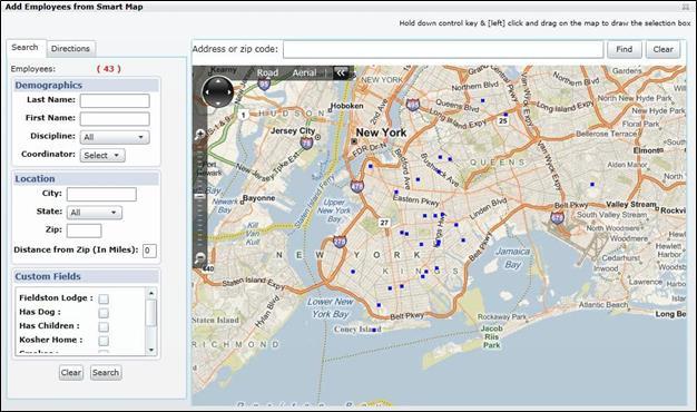 New Broadcast 3. Click the Add Employees from Smart Map option from the top menu. The dynamic Smart Map displays. Smart Map 4.
