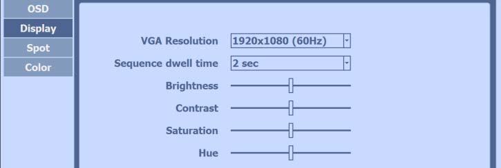 CH 3 How to Use 2) Display Configure and view VGA Resolution, Sequence Dwell Time and
