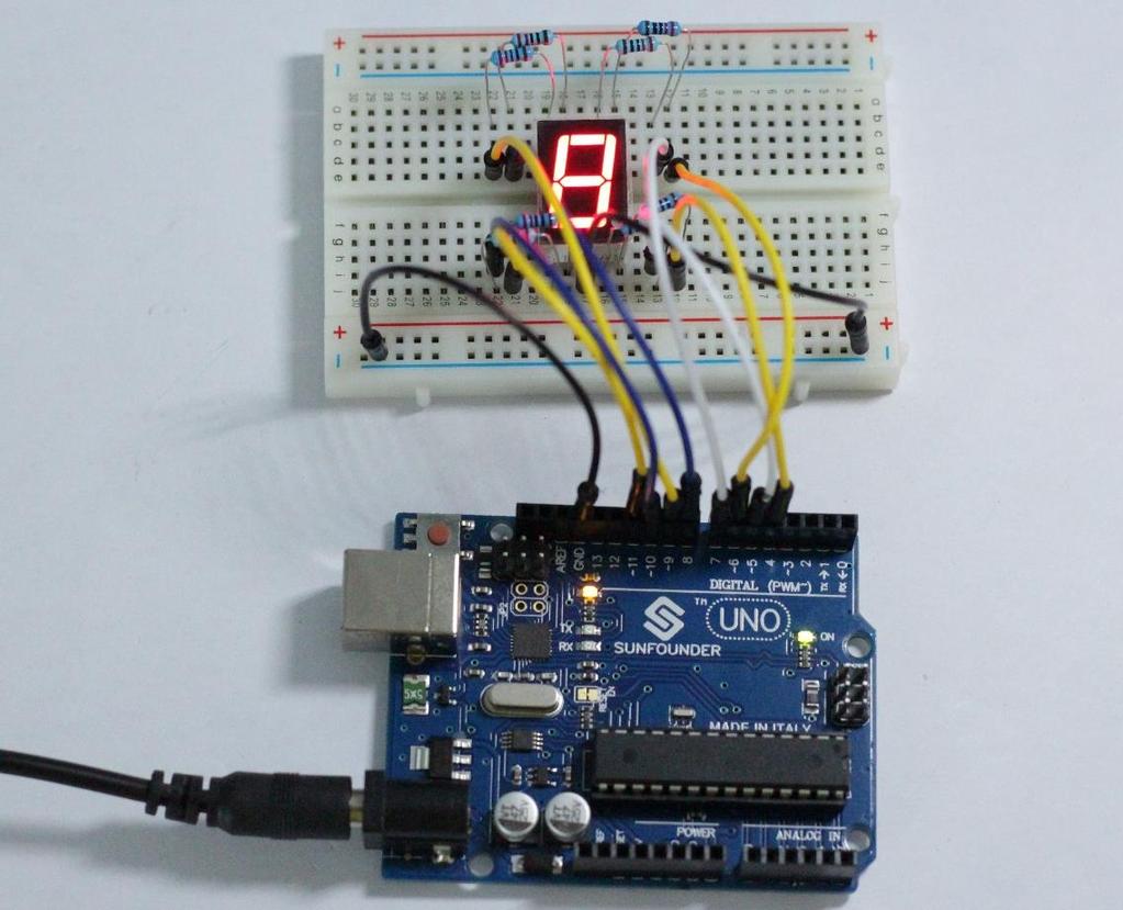 now see the 7-segment display from 0