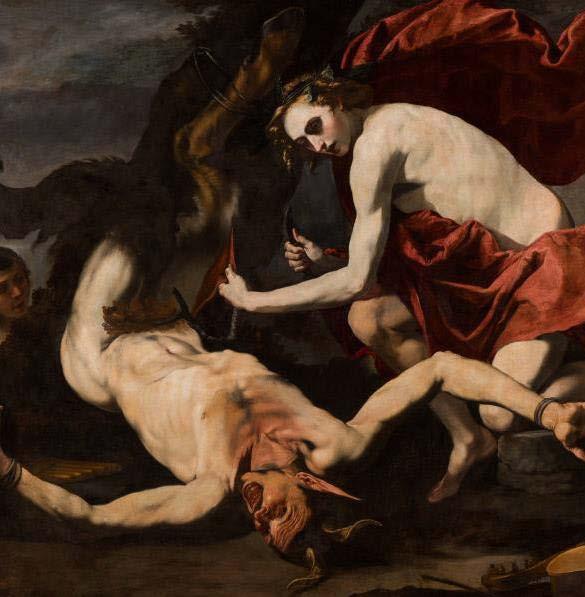 The Flaying of Marsyas by Apollo Attributed to Antonio de Bellis (Italian), ca. 1637-1640. Oil on canvas.