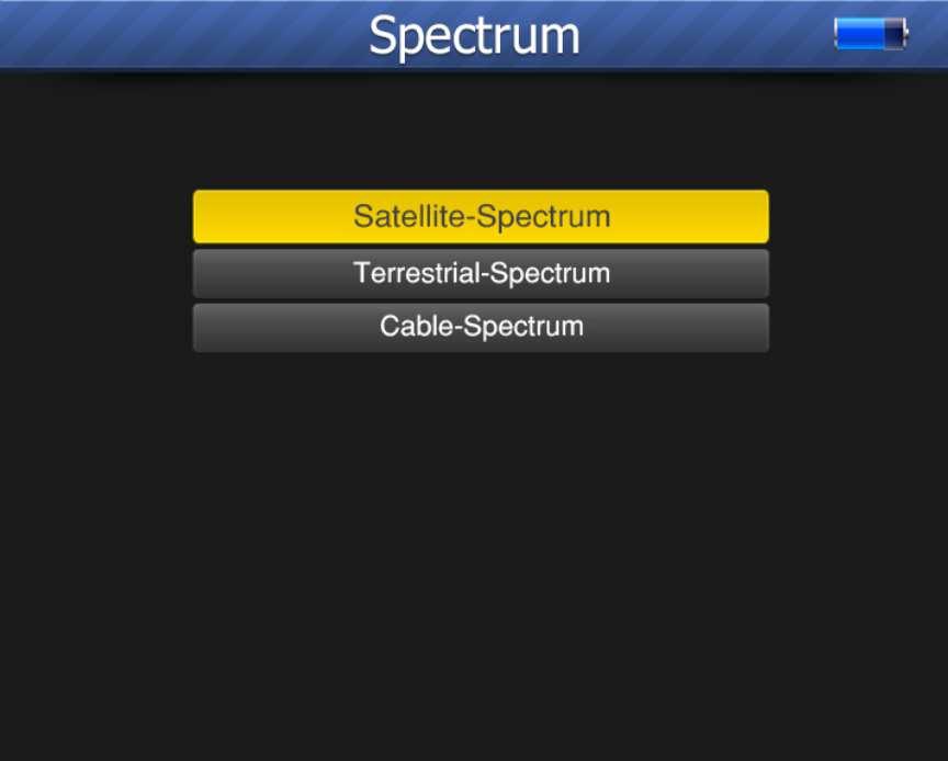 4. SPECTRUM Satellite - Spectrum Terrestrial - Spectrum Cable - Spectrum Reference the spectrum function in the DVB-S/S2, DVB-T/T2 and DVB-C SETUP menu. 5.
