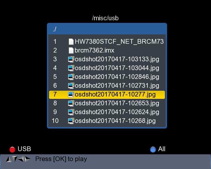 Use <Up/Down> and OK button to select the recorded program for playing back.