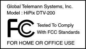 TELEMANN HIPIX DTV-200 SOFTWARE END-USER LICENSE This is a legally relevant License (the "License") between Global Telemann Systems Inc, a USA company having its principal place of business in San