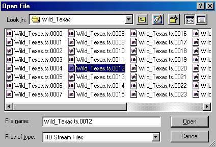 R e c o r d I n g a n d P l a y b a c k Navigate to the directory that you saved the Recorded Program file into, ( Wild_Texas' in this example) and locate the desired file that you would like to