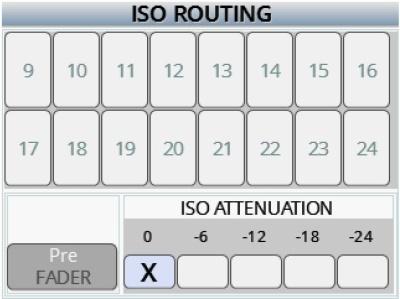 Assigning an input to a ISO track Setting the ISO track as pre or post fader Each ISO track can be routed as either pre or post fader.