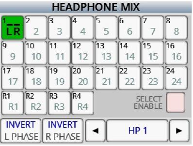 Each headphone preset can be optionally named for easier identification. To name the headphone preset press and hold the SHIFT key and tap on the HP # key.
