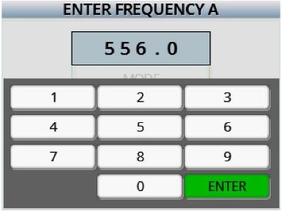 the receiver frequency To change the receive frequency of the receiver tap on the desired FREQENCY key. When the key turns orange the menu encoder can be used to adjust the frequency.