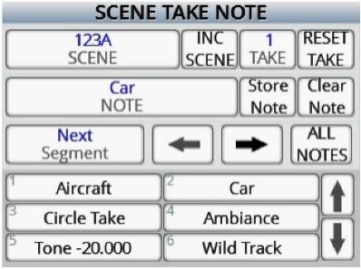 Increasing the scene number Tapping the INC SCENE key will advance the scene to the next