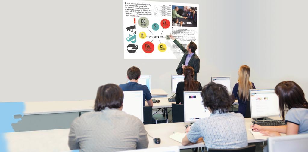 Turn almost any vertical surface into an interactive (optional module) screen, these projectors are ideal for delivering exciting presentations that inspire creative learning.