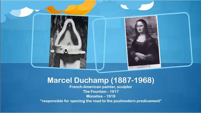 (Refer Slide Time: 18:15) So, first thing that would come to our mind is perhaps Marcel Duchamp s a h idea of conceptual art, those sort of installations that he had in mind their way in which during