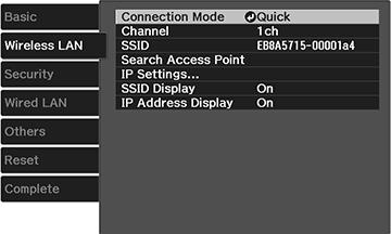 Select Search Access Point and press Enter. 8.
