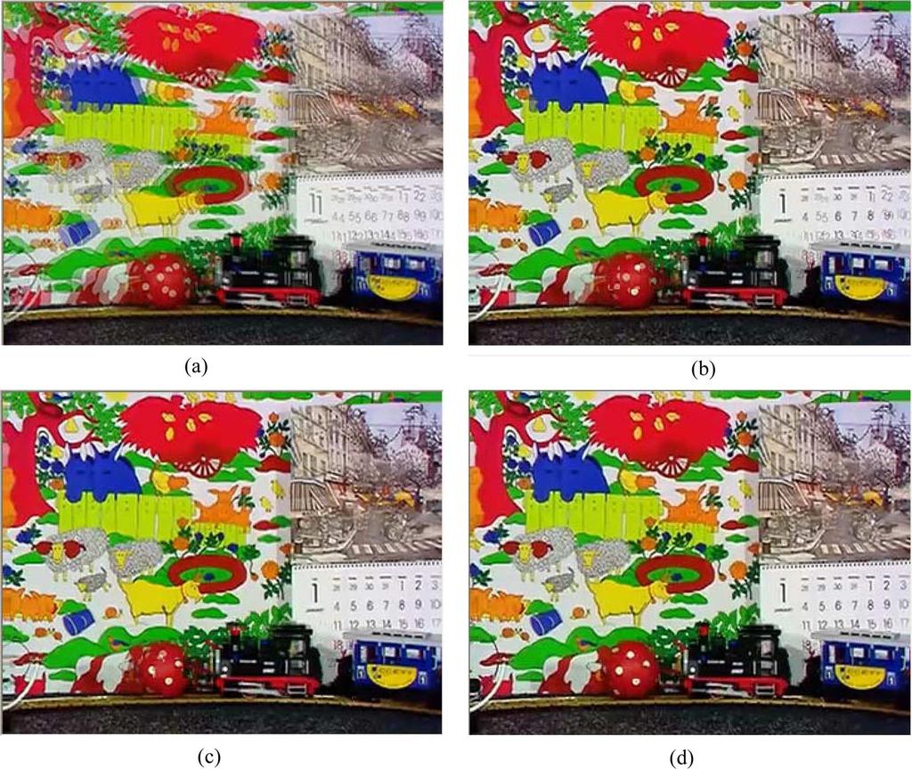 JI et al.: CONCEALMENT OF WHOLE-PICTURE LOSS 17 Fig. 10. Subjective quality comparison of the 156th concealed picture at temporal level 2 for Mobile: (a) Anchor EC (16.36 db), (b) ETDM EC (22.