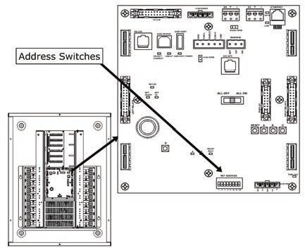 Set the network address The steps below will walk you through the addressing and proper termination of the ControlKeeper M. 1. Open the inner low voltage door to access the main motherboard. 2.