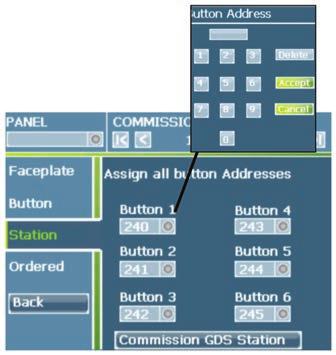 The recommended address range is from 1-200. See the example chart below. 3. In the lower left corner of the input screen select the Commission GDS button.