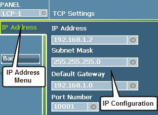 If you are using the Ethernet port for connection to Greengate Software Packages, it is recommended that one Ethernet port be used per software package, i.e. if you are running VisionTouch and Keeper Enterprise Software, you would need to configure unique IP addresses at two different panel locations.