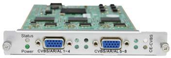 2 HD: 1080p@25/30fps, 1080i@50/60fps, 720p@50/60fps VBR 1,000~12,000 Kbps PP 1~99 MPEG-1 Layer II Professional CVBS Encoder Module Commercial CVBS Encoder Module (CE-CVBS-00)