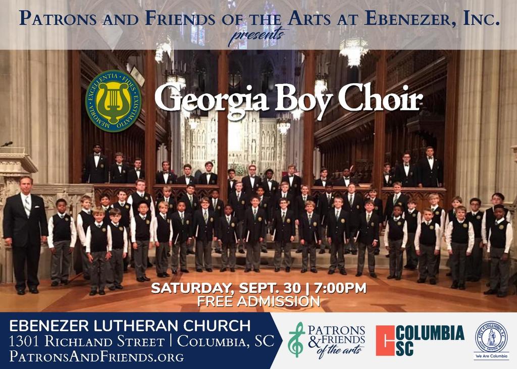 Georgia Boy Choir Presented by Patrons and Friends of the Arts Saturday, Septemb