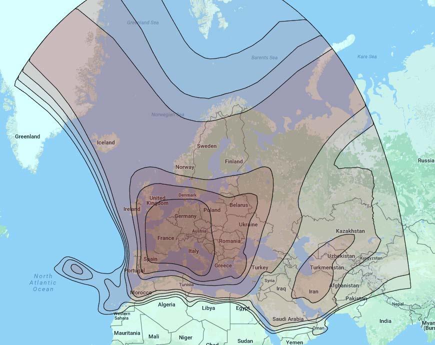 9865H settings for Eutelsat 9B The AFN Ku-band signal on the Eutelsat 9B satellite carries the AFN Direct to Home service and covers a wide area of Europe, Western Asia and Northern Africa.