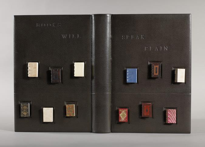 Todd Pattison Full leather binding with twelve detachable miniature books in a range of historical styles.