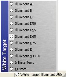 If you wish to compare the primaries of a device with a specified standard (such as NTSC, PAL, or HDTV), you may select this Color System from the menu that appears when you select the Color System