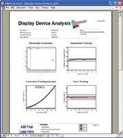 B E C A U S E C O L O R M A T T E R S Reports- Display Device Analysis The Display Device Analysis is one of the reports that can be created by the ColorFacts Report Wizard.