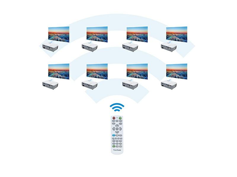 8 Control Codes from a Single Remote This projector remote control can be assigned to 8 different remote control codes for effortless projector selection, configuration and