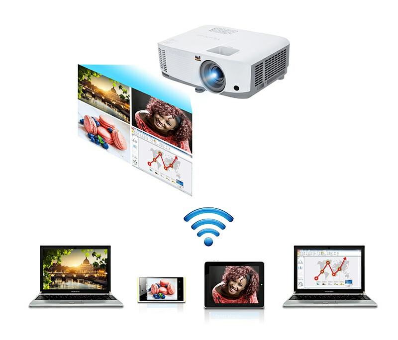 Wireless Presentation PG603X supports display over LAN/W-Fi with vpresenter Pro app, which enables wireless content sharing from laptops and other smart devices and allows you to connect up to 4