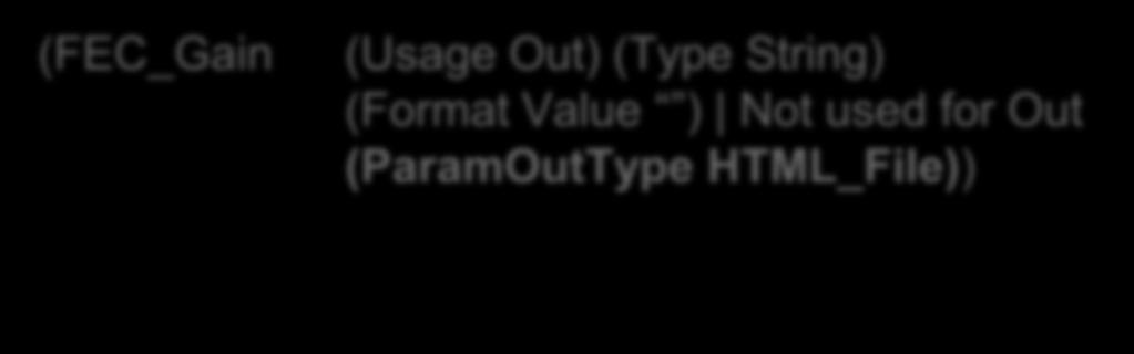 AMI_parameters_out HTML Display (FEC_Gain (Usage Out) (Type String) (Format Value ) Not used for Out (ParamOutType HTML_File))