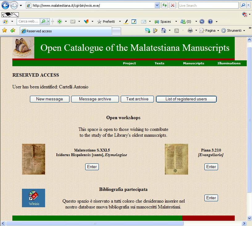 The Open Catalogue of Malatestiana Library - 8 <<< Forum