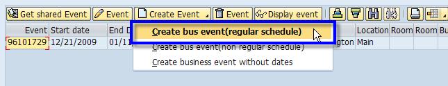 Creating: Shared Events When back on Screen 2 click Create Event