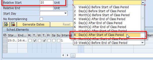 57 Creating: Part of Term Courses Setting the Start Date In the Relative Start Unit Box input the number of days that will pass from the date classes start for