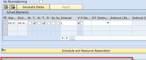 Enter on your keyboard to see the date range that is now set for the course below Schedule and Resource Reservation.