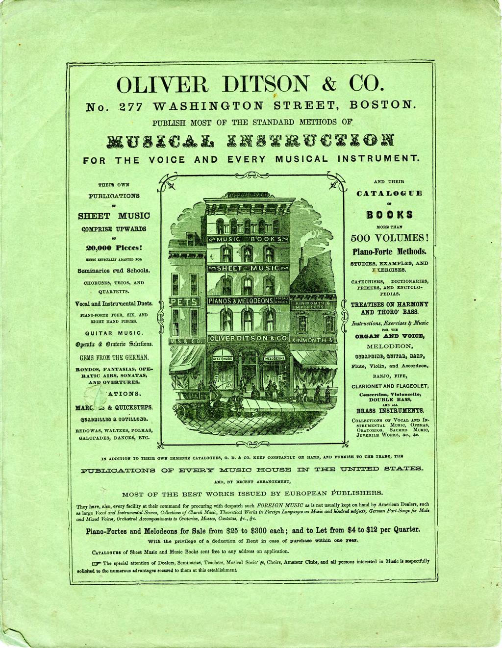 OLER DTSON & CO. No.. 277 WASHNGTON,,. STREET, PUBLSH MOST OF THE STANDARD METHODS OF, BOSTON. FOR THE OCE AND EERY MUSCAL NS TR U M ENT. llb.e11 OWN PUBLOATONS.