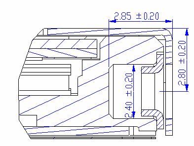 10.2 Screw Hole Depth and Center Position Screw hole minimum depth, from side surface =2.