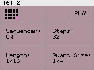 Start and Configure the Step Sequencer 1. On the Main screen, touch the Play button in the lower right corner to start the Step Sequencer if needed. 2.