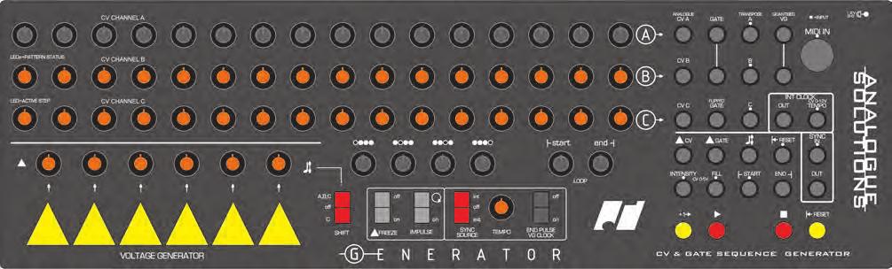 Analogue Solutions Generator Manual GENERATOR CAN BE AS COMPLEX OR AS SIMPLE AS YOU WANT IT TO BE We have given this sequencer a large and diverse number of controls, that along side the patch