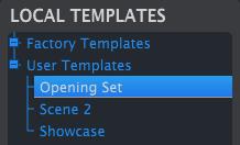 14.3. Local Templates The Local Templates section The lower half of the Template Browser window shows a list containing Templates.