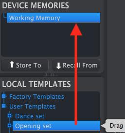 You can also send a Template into the MiniBrute 2S internal memory using the Store To button. See the Store To/Recall From [p.144] section for more instructions about these procedures. 14.3.0.1. Drag and drop!