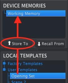 14.4. Store To/Recall From 14.4.1. The Store To button The Template Browser has a button called Store To. It is used to transmit a Template from the Local Templates window to the MiniBrute 2S.