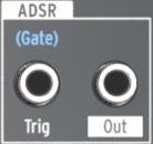 7.8. The ADSR section The ADSR section 7.8.1. Trig Normally a gate signal from the MiniBrute 2S pads is required to trigger the ADSR Envelope.