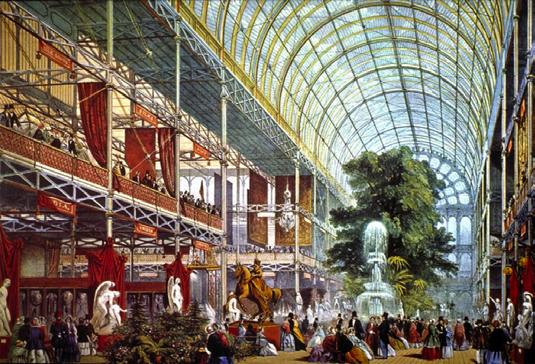 The exhibition hall of Joseph Paxton s Crystal Palace, a resplendent arcade.