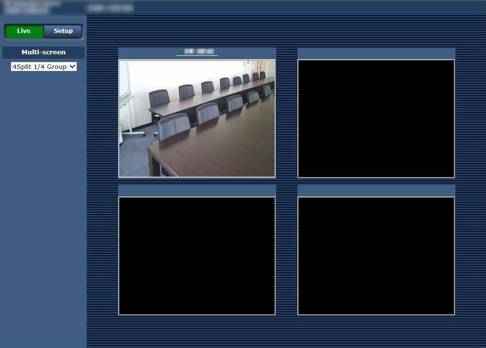 Web screen operations (continued) Live screen [Live] : Multi display mode In this mode, the images of a multiple number of cameras can be monitored on one screen (called the multi screen ).