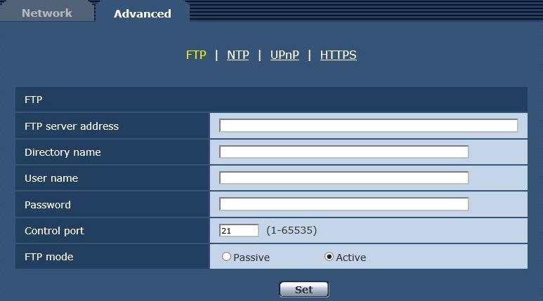 Web screen configurations (continued) Advanced network setting screen [Advanced] Click the [Advanced] tab in the network setup screen [Network].