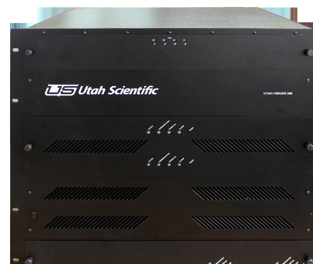 UTAH 100/UDS-288 HD (3G) Video Router The UTAH-100/UDS-288 brings the significant cost savings of the UTAH-100/UDS Router family to mid-size router applications while maintaining full compatibility