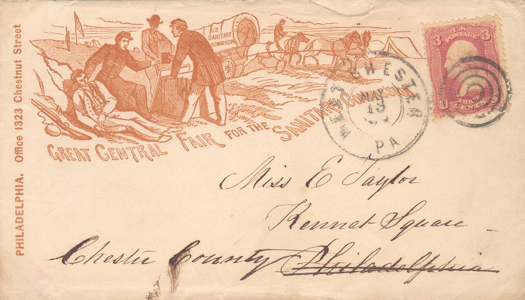 Civil War Postal History 65 Great Central Fair West Chester, PA This is the only known cover