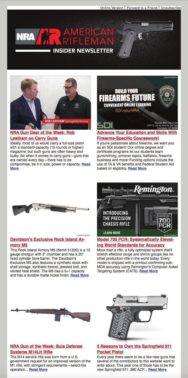 We reach 3 million subscribers every month, spreading the NRA message and