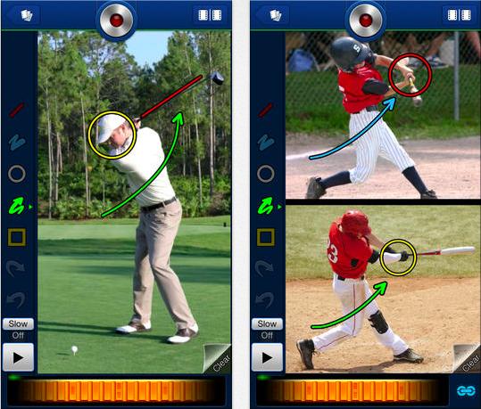 Coach s Eye ($1 on ios, $5 on Android) - slows down video so you can see very specifically what people are doing correctly/incorrectly - split screen feature for comparing video - draw